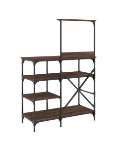 Mobile Cucina Rovere Marrone 90x40x132 cm Multistrato e Metallo