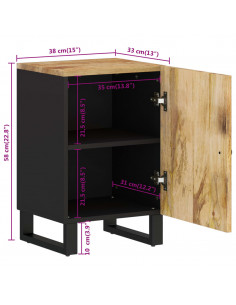 Mobile da Bagno 38x33x58 cm in Legno Massello di Mango