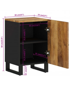 Mobile da Bagno 38x33x58 cm in Legno Massello di Mango