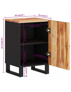 Mobile da Bagno 38x33x58cm in Legno Massello di Acacia