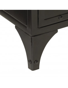 Mobile da Bagno 40x27x180 cm in Ferro e Legno Massello di Mango