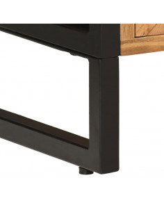 Mobile da Bagno 40x27x190 cm in Ferro e Legno Massello Acacia