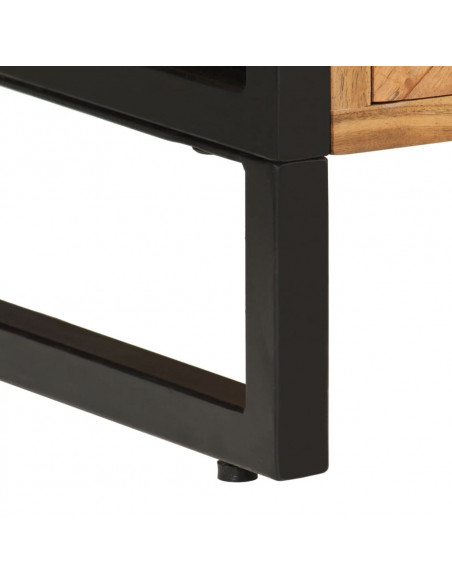 Mobile da Bagno 40x27x190 cm in Ferro e Legno Massello Acacia