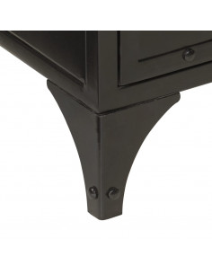 Mobile da Bagno 40x27x90 cm in Ferro e Legno Massello di Mango