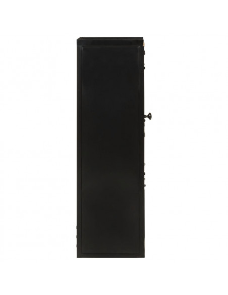 Mobile da Bagno 40x27x90 cm in Ferro e Legno Massello di Mango