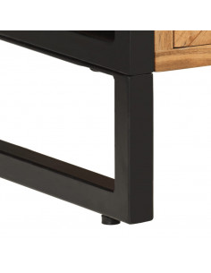 Mobile da Bagno 40x30x100 cm Legno Massello di Acacia e Ferro