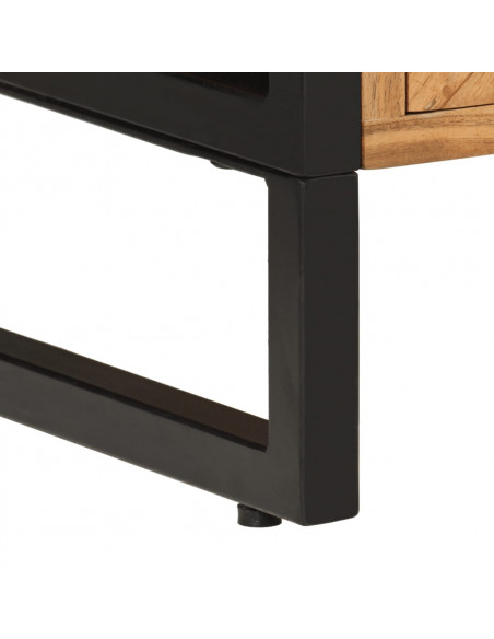 Mobile da Bagno 40x30x100 cm Legno Massello di Acacia e Ferro