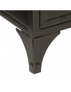 Mobile da Bagno 40x30x60 cm in Ferro e Legno Massello di Mango