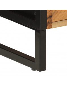 Mobile da Bagno 55x35x60 cm in Legno Massello di Acacia e Ferro