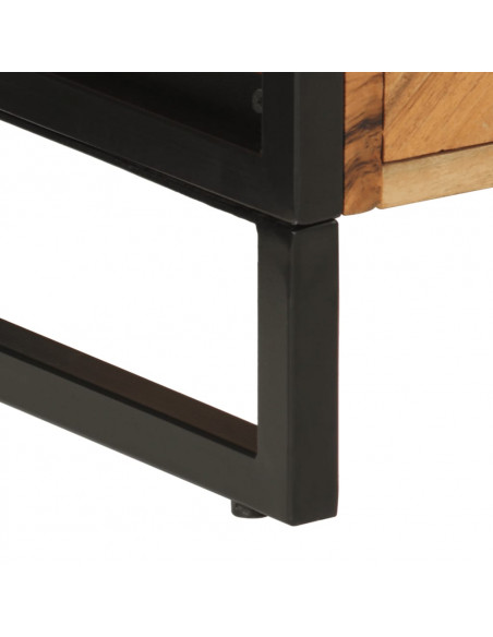 Mobile da Bagno 55x35x60 cm in Legno Massello di Acacia e Ferro