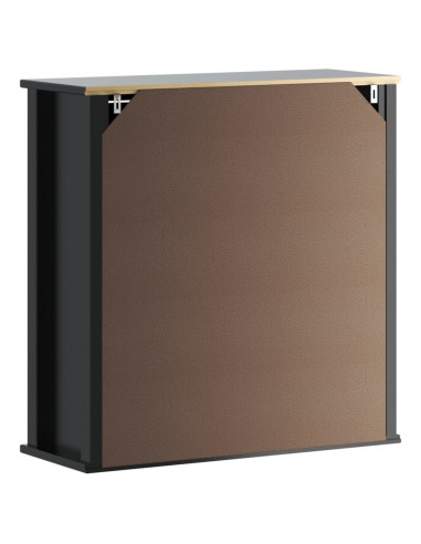 Mobile da Bagno a Muro BERG Nero 69,5x27x71,5cm Legno Massello