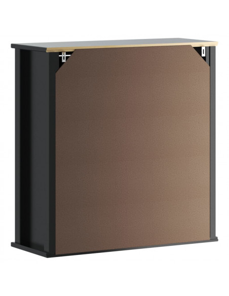 Mobile da Bagno a Muro BERG Nero 69,5x27x71,5cm Legno Massello