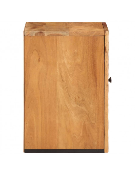 Mobile da Bagno a Parete 38x33x48cm in Legno Massello di Acacia