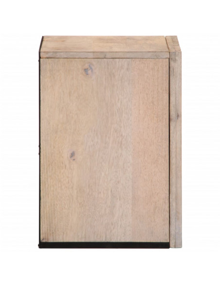 Mobile da Bagno a Parete 38x34x48 cm in Legno Massello di Mango