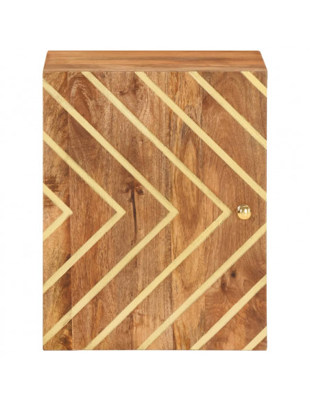 Mobile da Bagno a Parete Marrone e Nero Legno Massello di Mango