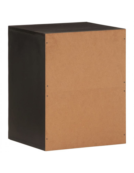 Mobile da Bagno a Parete Nero 38x33x48 cm Legno Massello Mango