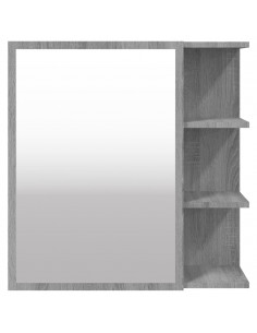 Mobile da Bagno a Specchio Grigio Sonoma 62,5x20,5x64 cm Legno