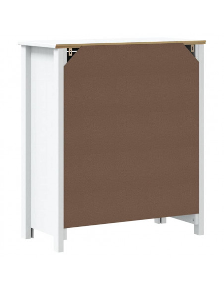 Mobile da Bagno BERG Bianco 69,5x34x80cm Legno Massello di Pino