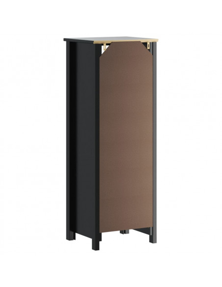 Mobile da Bagno BERG Nero 40x34x110 cm Legno Massello di Pino