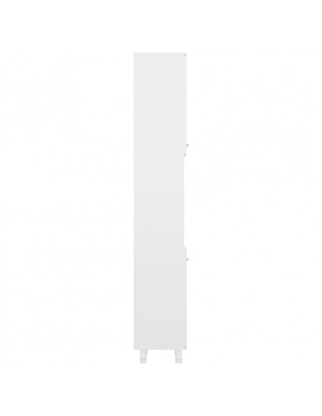 Mobile da Bagno Bianco Lucido 30x30x179 cm in Legno Multistrato