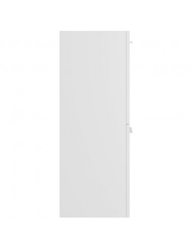 Mobile da Bagno Bianco Lucido 30x30x80 cm in Legno Multistrato