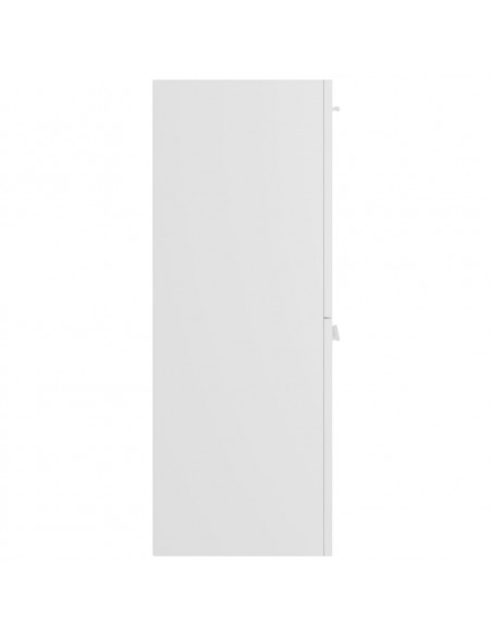 Mobile da Bagno Bianco Lucido 30x30x80 cm in Legno Multistrato
