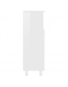Mobile da Bagno Bianco Lucido 30x30x95 cm in Legno Multistrato