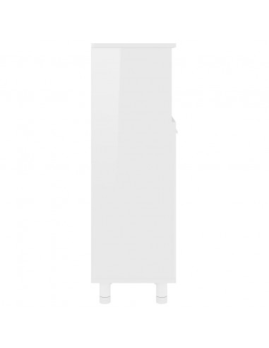 Mobile da Bagno Bianco Lucido 30x30x95 cm in Legno Multistrato