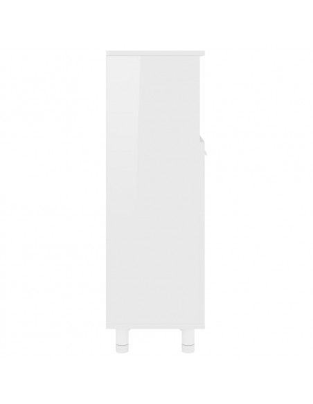 Mobile da Bagno Bianco Lucido 30x30x95 cm in Legno Multistrato
