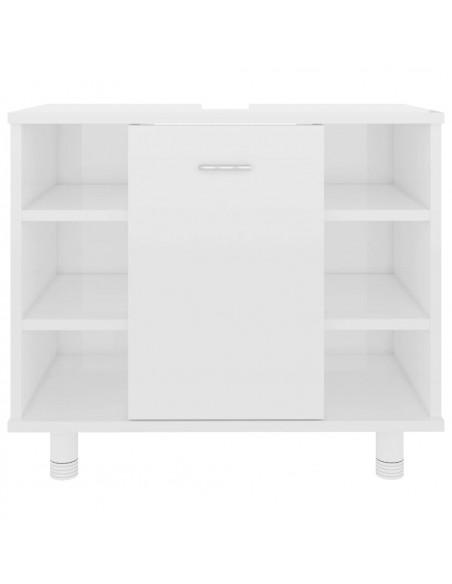 Mobile da Bagno Bianco Lucido 60x32x53,5cm in Legno Multistrato