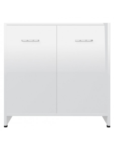 Mobile da Bagno Bianco Lucido 60x33x61 cm in Legno Multistrato