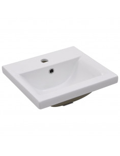 Mobile da Bagno con Lavabo Bianco e Rovere Sonoma in Truciolato