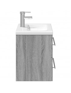 Mobile da Bagno con Lavabo Integrato Grigio Sonoma