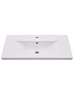 Mobile da Bagno con Lavabo Integrato Nero in Truciolato