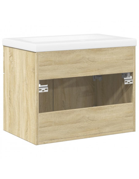 Mobile da Bagno con Lavabo Integrato Rovere Sonoma