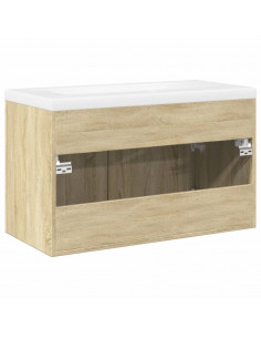 Mobile da Bagno con Lavabo Integrato Rovere Sonoma