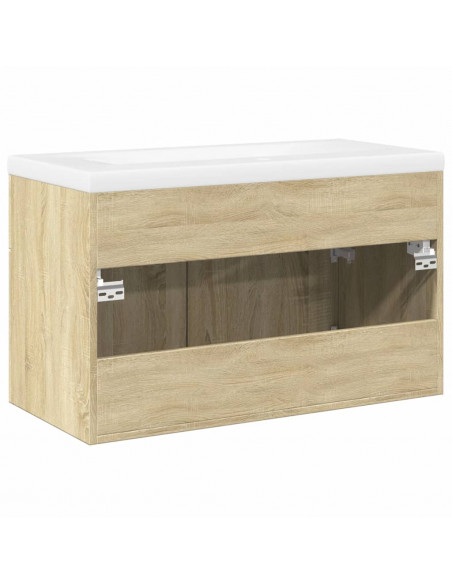 Mobile da Bagno con Lavabo Integrato Rovere Sonoma