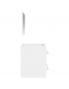 Mobile da Bagno con Specchio Bianco in Legno Multistrato