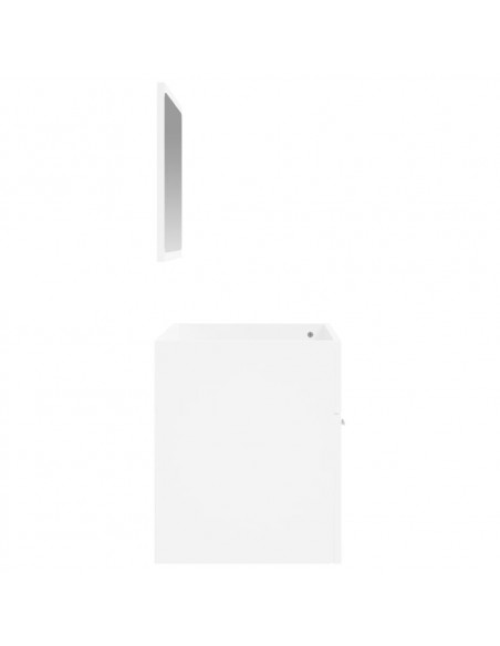 Mobile da Bagno con Specchio Bianco in Legno Multistrato