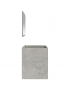 Mobile da Bagno con Specchio Grigio Cemento Legno Multistrato