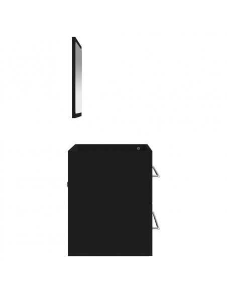 Mobile da Bagno con Specchio Nero in Legno Multistrato