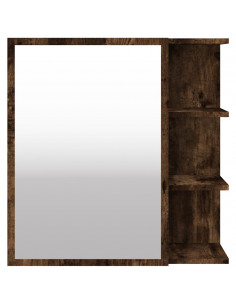 Mobile da Bagno con Specchio Rovere Fumo 62,5x20,5x64 cm Legno