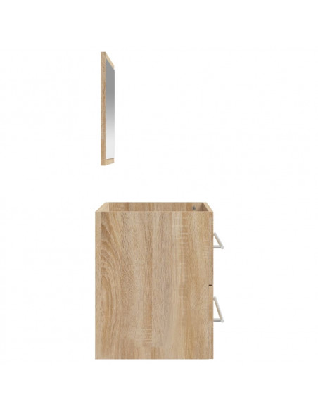 Mobile da Bagno con Specchio Rovere Sonoma in Legno Multistrato