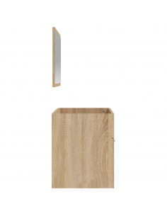 Mobile da Bagno con Specchio Rovere Sonoma in Legno Multistrato