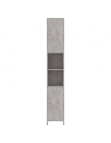 Mobile da Bagno Grigio Cemento 30x30x183,5 cm Legno Multistrato