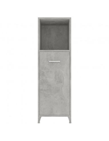 Mobile da Bagno Grigio Cemento 30x30x95 cm in Legno Multistrato