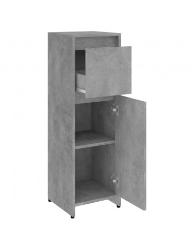 Mobile da Bagno Grigio Cemento 30x30x95 cm in Legno Multistrato