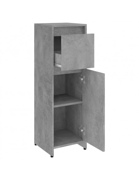 Mobile da Bagno Grigio Cemento 30x30x95 cm in Legno Multistrato