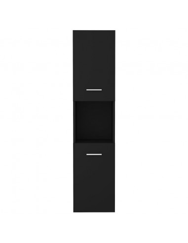 Mobile da Bagno Nero 30x30x130 cm in Legno Multistrato