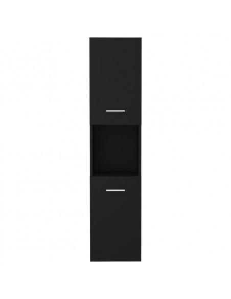 Mobile da Bagno Nero 30x30x130 cm in Legno Multistrato